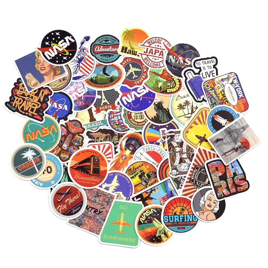 ステッカーシール まとめ売り　148枚 アメリカ雑貨　ブルックリン　新品 Amazon.co.jp: アメリカ トラベル デザイン シール ステッカー